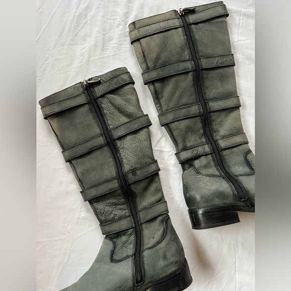 True Vintage buckle boots, tall buckle boots. Genuine leather buckle boots - Picture 5 of 6